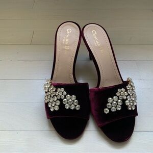 Dior Women's Deep Burgundy Velvet Heels burgundy